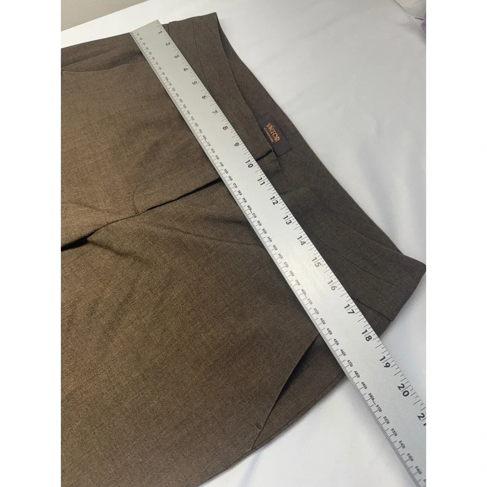 Victor Victor Alfaro Brown Wide Leg Dress Pants Trouser Size 10 Business Formal